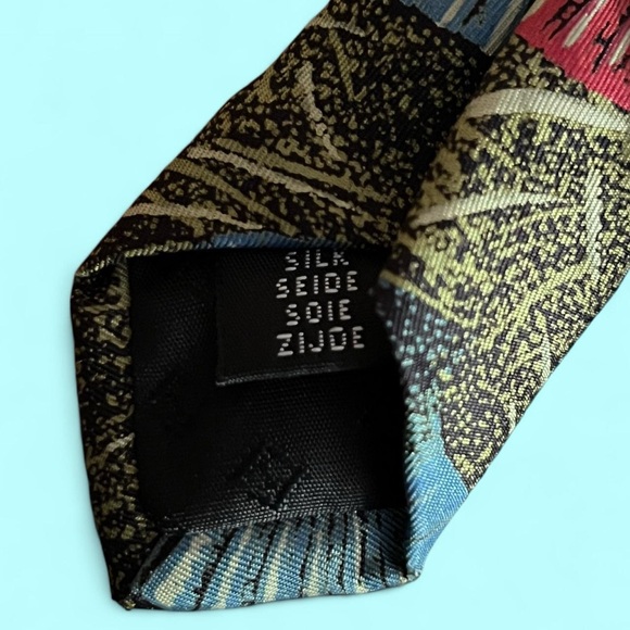 Fendi Vintage 90s Tropical Floral Patterned Silk Neck Tie - Picture 6 of 7